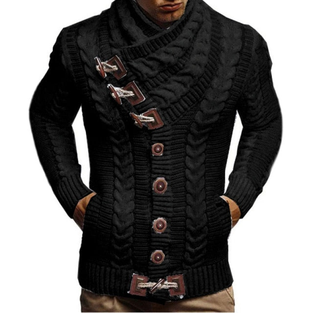 Men 2021 New Casual Solid Knitted Autumn Winter Turtleneck Sweater