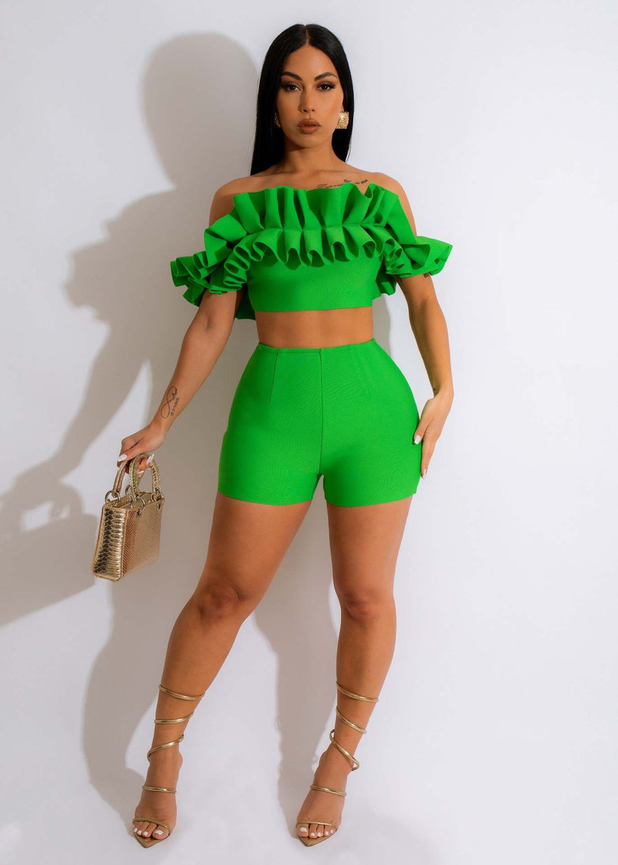 2023 Women Sexy off the shoulder Party Summer Two Piece Outfit