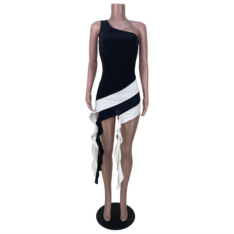 Women Summer Sexy One Shoulder Sleeveless Midi Dress 2023