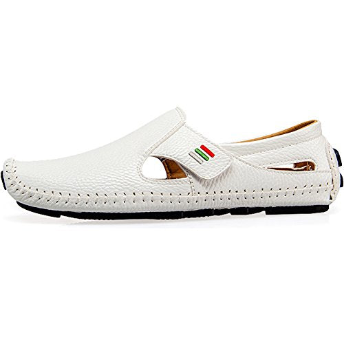 Amazon.com | Men's Penny Loafers Driving Shoes Casual Leather Stitched Loafer Shoes(White 44) | Loafers & Slip-Ons