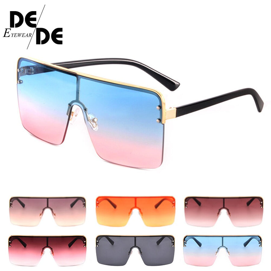 Ladies Oversized Square Sunglass Women New Big Frame Brand Designer Sunglasses Rivet Pink UV400