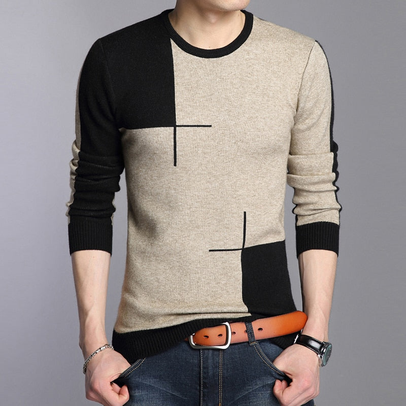 Liseaven Men Casual Pullover Sweater Fashion O Neck Knitwear Long Sleeve Male Pullovers