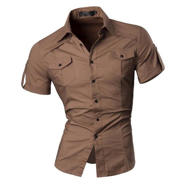 Men Summer Short Sleeve Casual Dress Shirts
