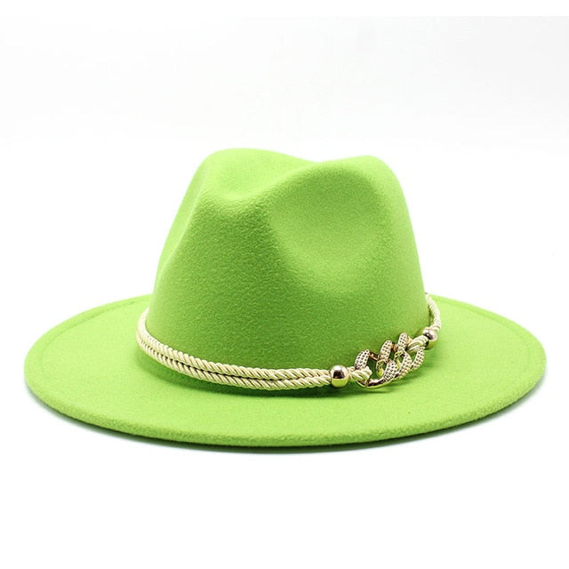Solid Felt Fedoras Hat for Men Women artificial wool Blend Jazz Cap
