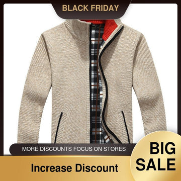 Winter Thick Men's Knitted Sweater Coat