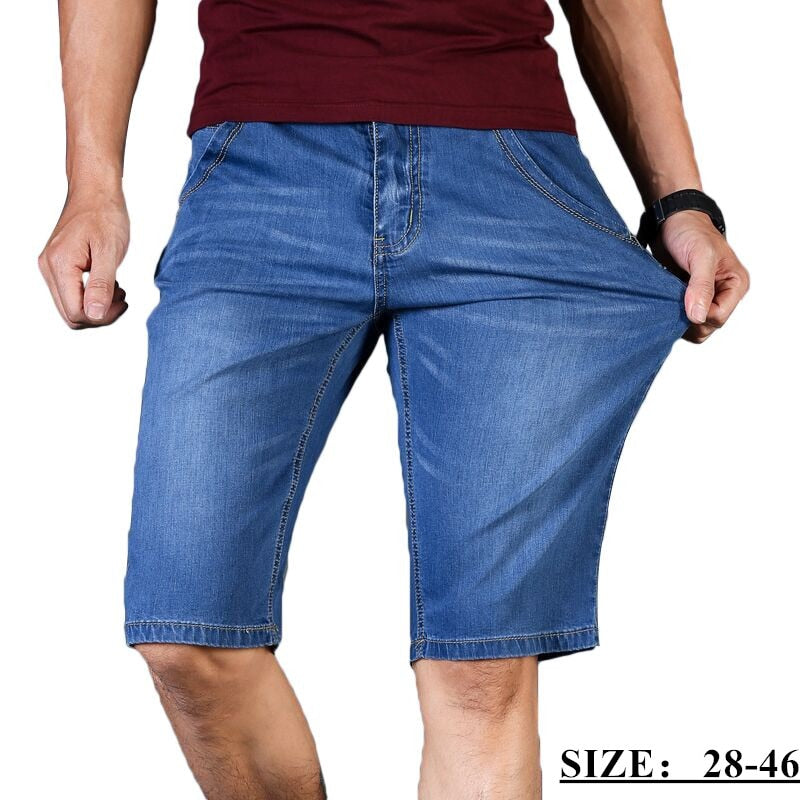 plus size 40 42 44 46 Summer Thin New Men Business Denim Shorts