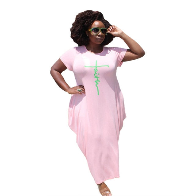 Women Summer 2021 Plus Size Bodycon Super Stretchy Streetwear Maxi Dress