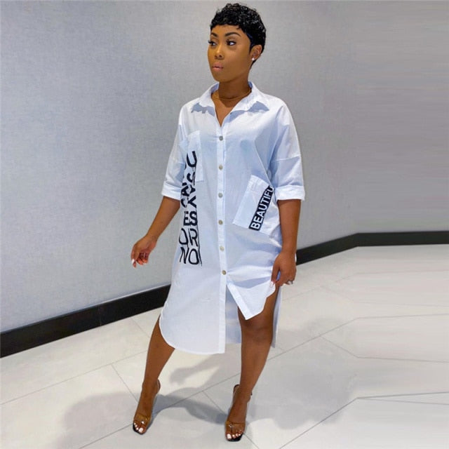 Women 2019 Striped Long Sleeve Shirt Dress