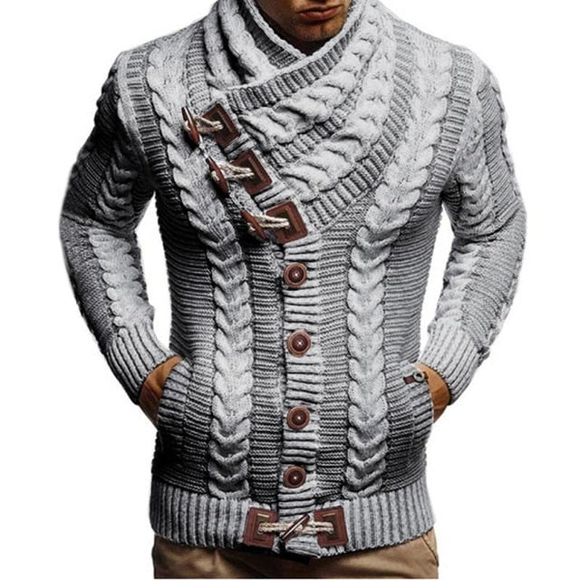 Men 2021 New Casual Solid Knitted Autumn Winter Turtleneck Sweater