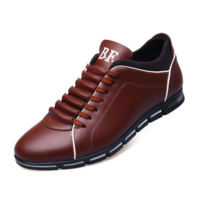 Spring Autumn Solid Leather Men Casual Sneakers Shoes