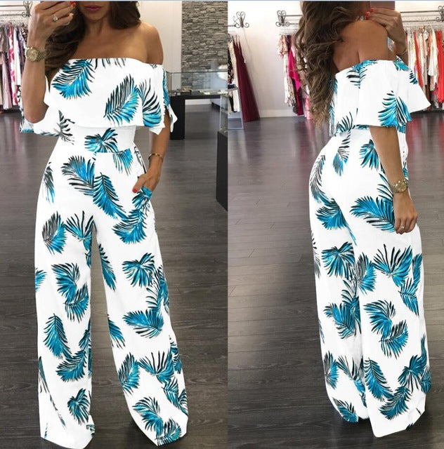 Sexy Off Shoulder Ruffle Elegant Plus size Rompers