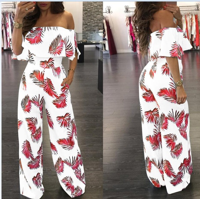 Sexy Off Shoulder Ruffle Elegant Plus size Rompers