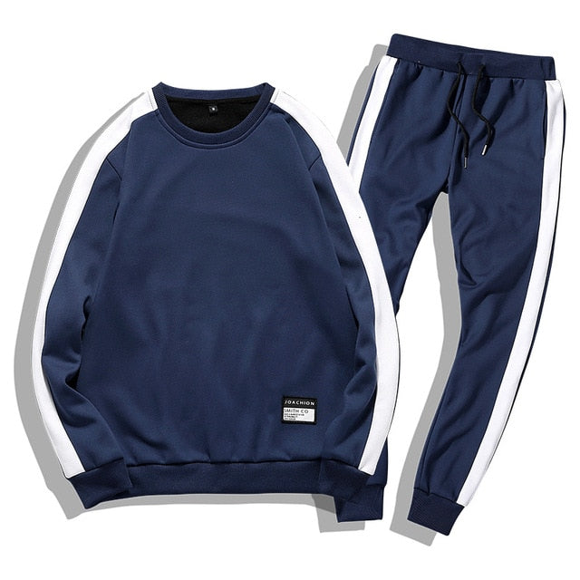 Men Tracksuits 2PC Outwear Sportsuit Sets Male Sweatshirts Cardigan Men Set Clothing+Pants Plus Size Moleton Masculino 2018