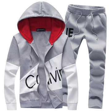 M-5XL Plus Size Fashion Brand Men Sets hooded tracksuit track 2018 sweat suits letter print male sweatsuit mens sporting suits